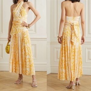 NWT Proenza Schouler Convertible Snake Print Crepe de Chine Midi Dress Size 6